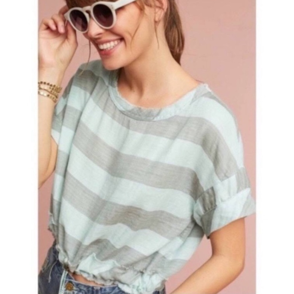 Anthropologie Akemi + Kin Striped Crop Top